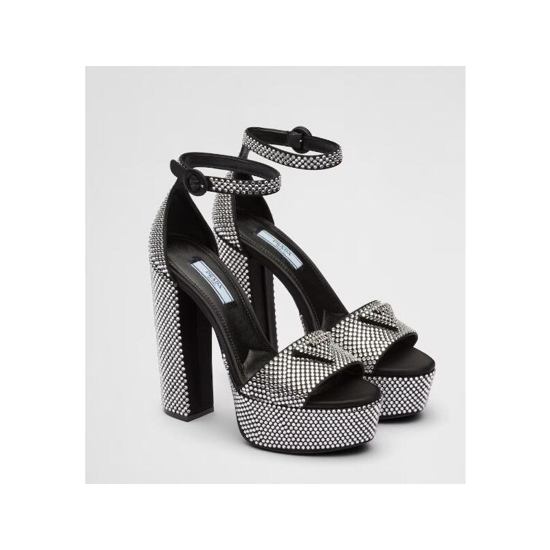 Prada Satin platform sandals with crystals, 35-41
