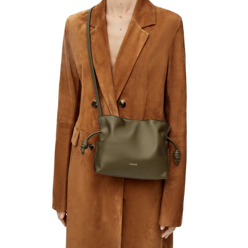 Loewe Mini Flamenco Bag-Olive green