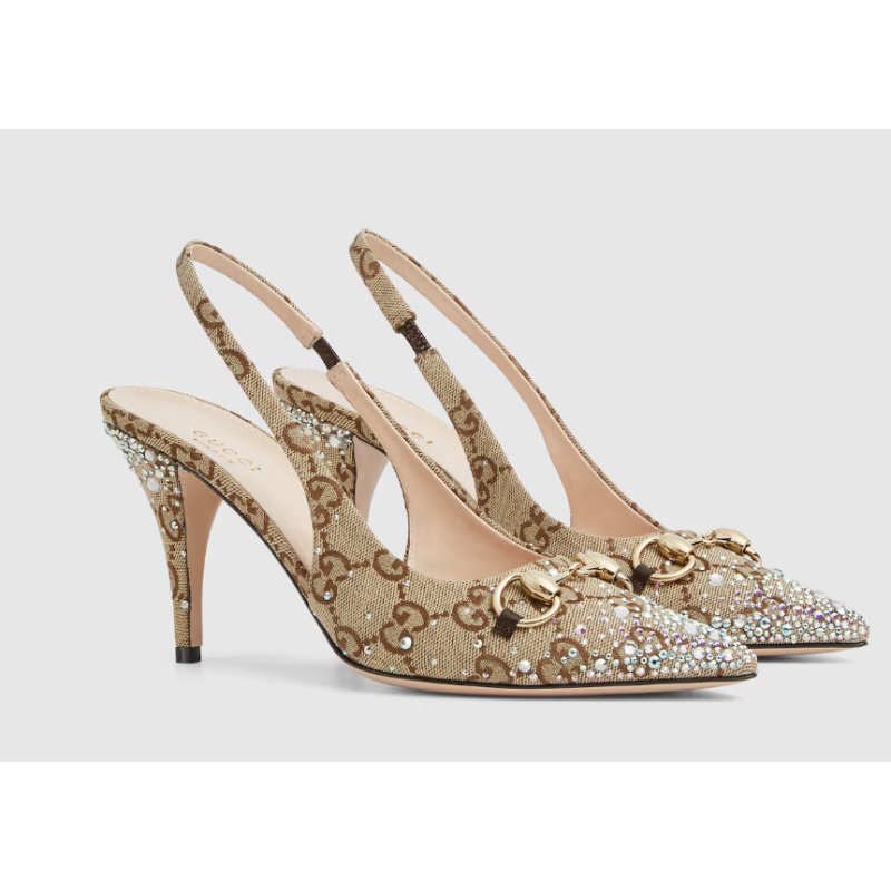 Women's slingback pump with crystal Horsebit
