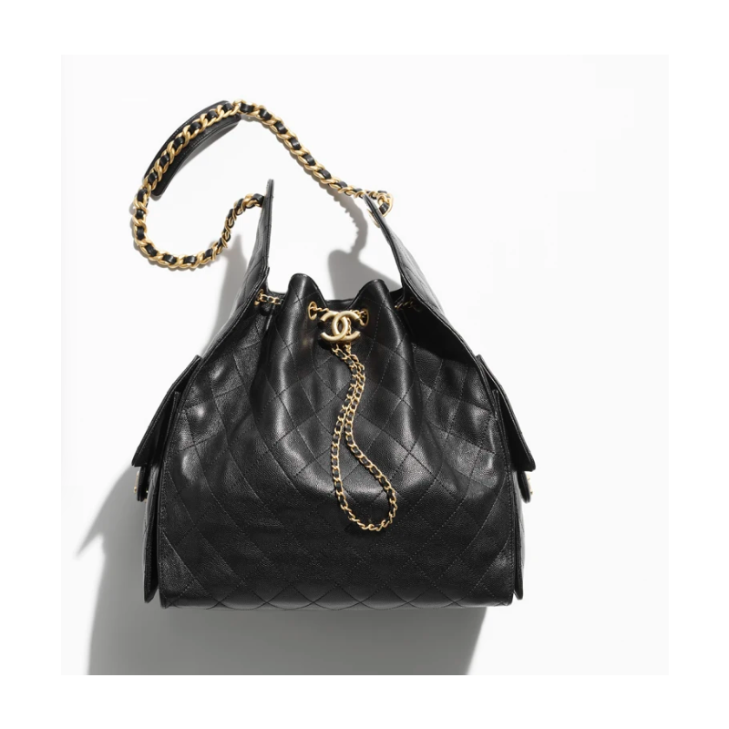 Chanel 25 Medium handbag - Black Grained leather 