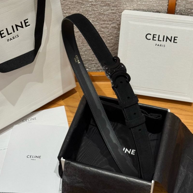 Celine Triomphe Belt 25mm in Suede calfskin