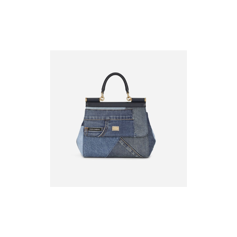 Dolce Gabbana Medium Sicily Handbag in Denim