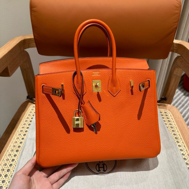 Hermes Birkin 25 / Birkin 30  in Togo Leather-Orange