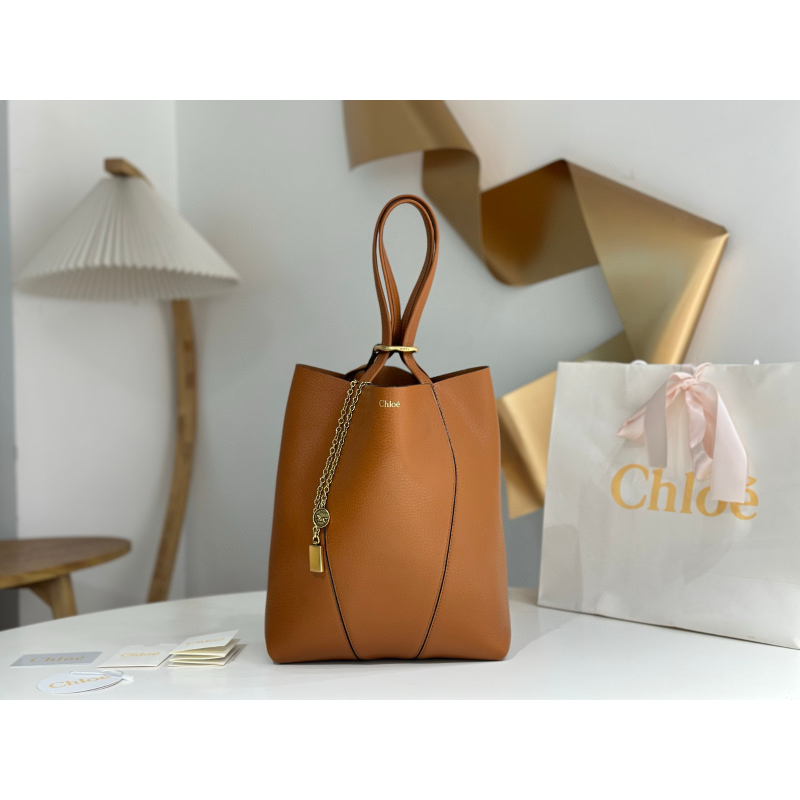 Chloe Medium Spin Tote-Brown