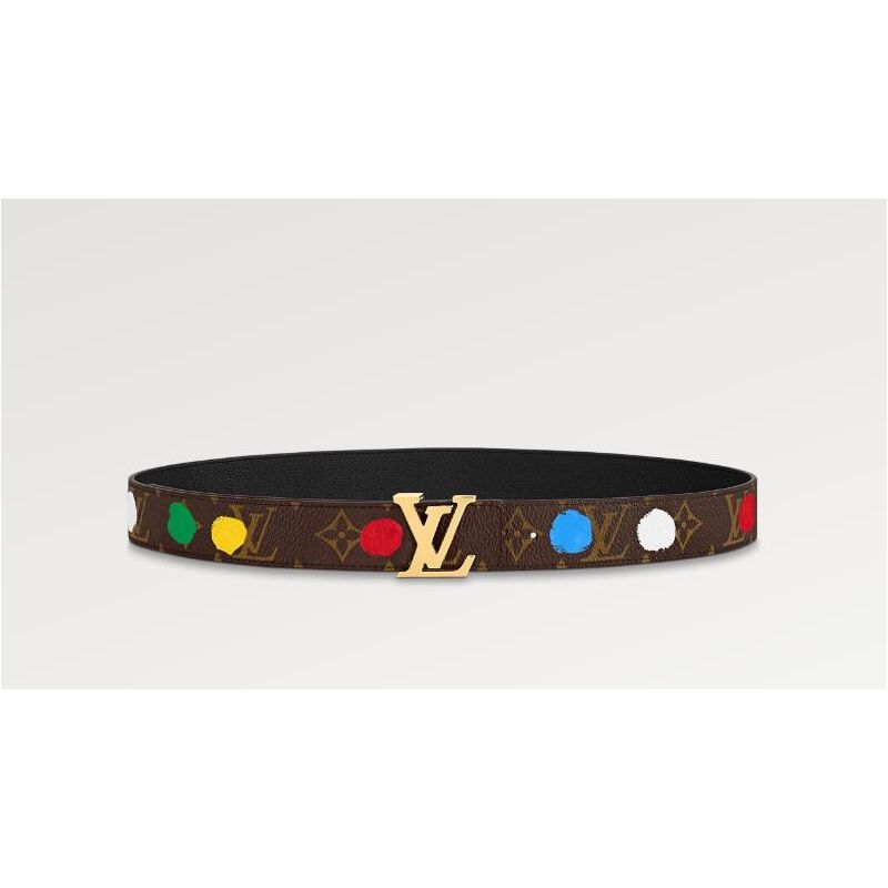 LV x YK LV Initiales 30mm Reversible Painted Dots Belt