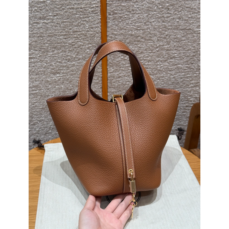 Hermes Picotin Lock Bag 18/22-Brown