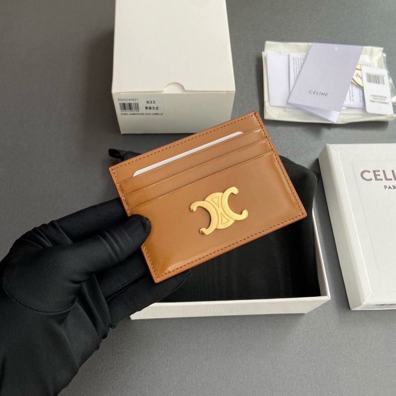 Celine Triomphe Card holder-Tan