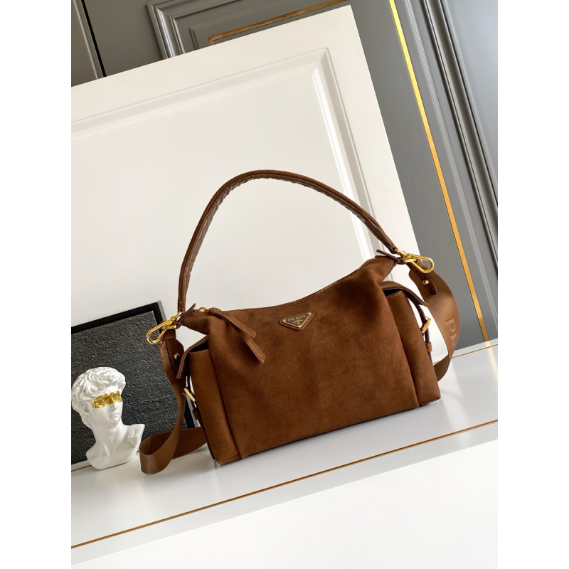 Prada Cocoa Brown Explore large suede bag