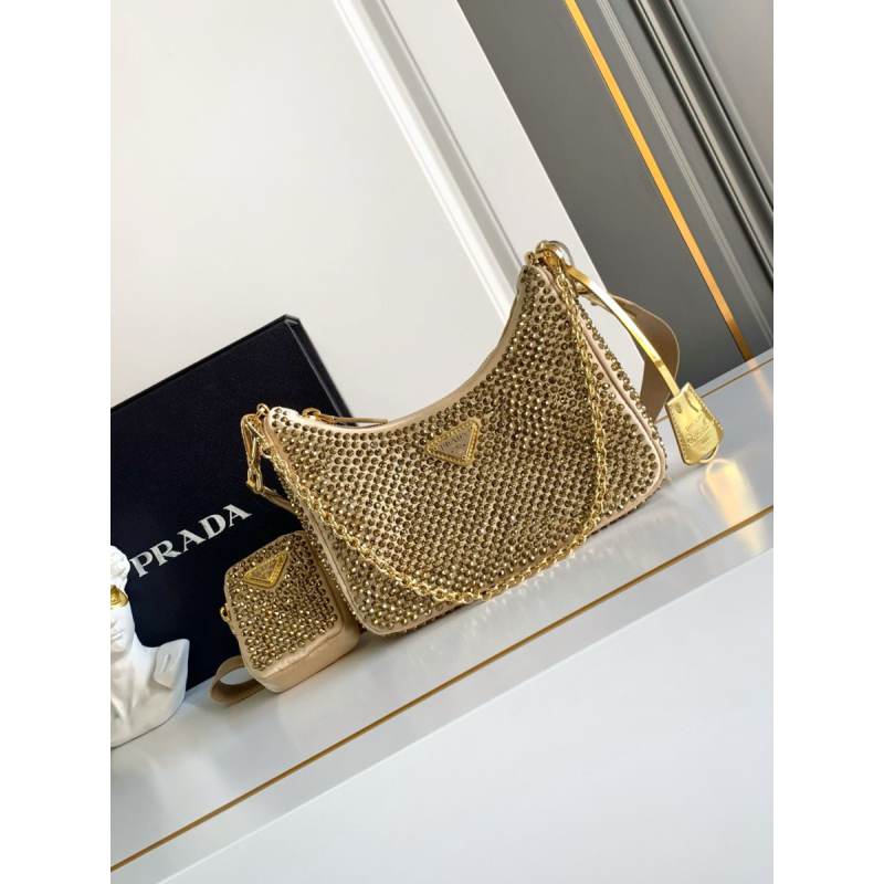 Prada Re-Edition 2005 crystal-studded satin bag