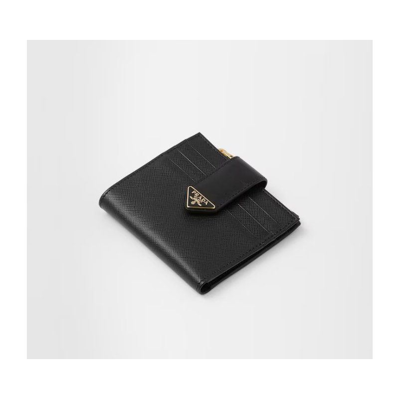 Prada Small Saffiano and smooth leather wallet