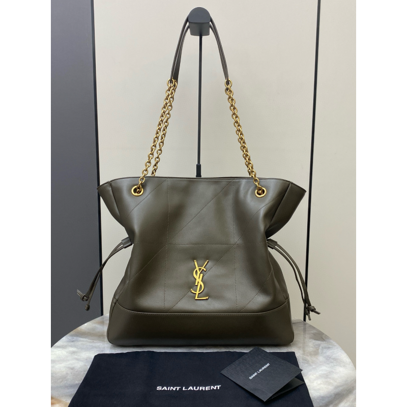 Saint Laurent Jamie Shopping Bag in Lambskin - Light Musk