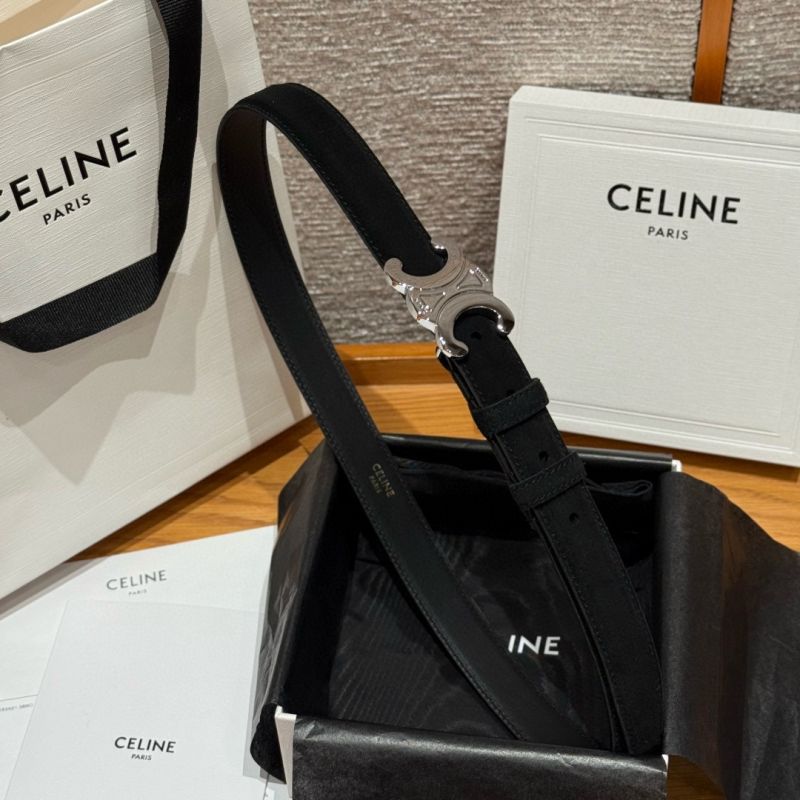 Celine Triomphe Belt 25mm in Suede calfskin