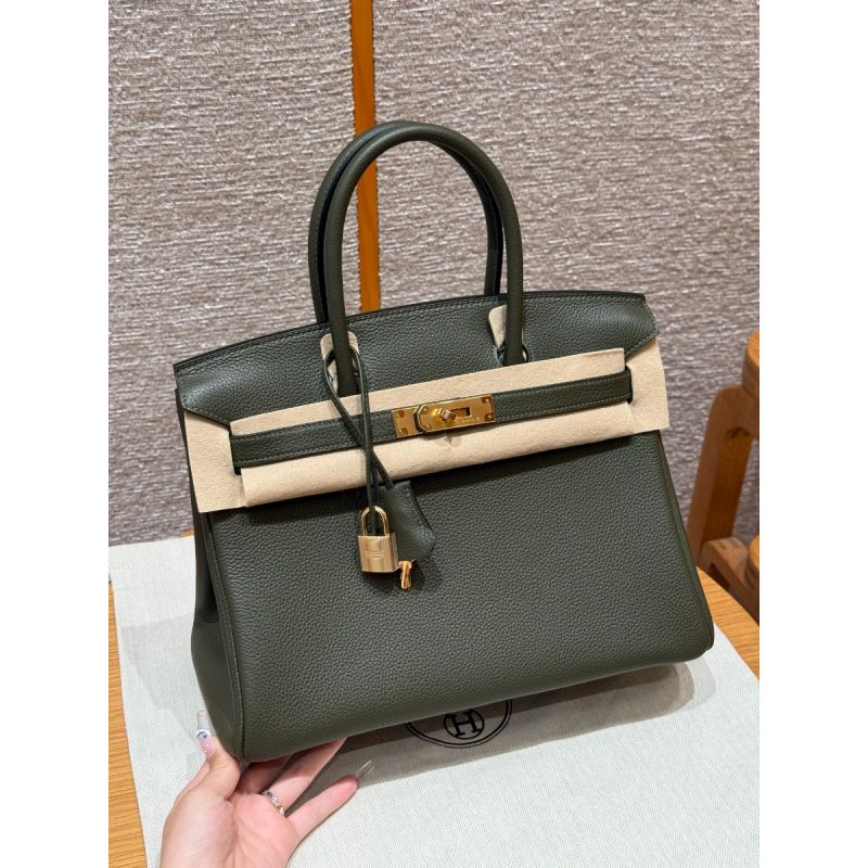 Hermes Birkin 35  in Togo leather-Olive green