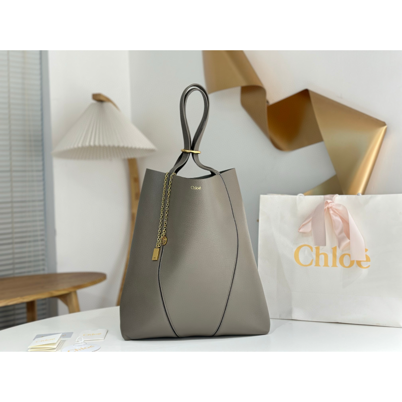Chloe Large Spin Tote-Grey