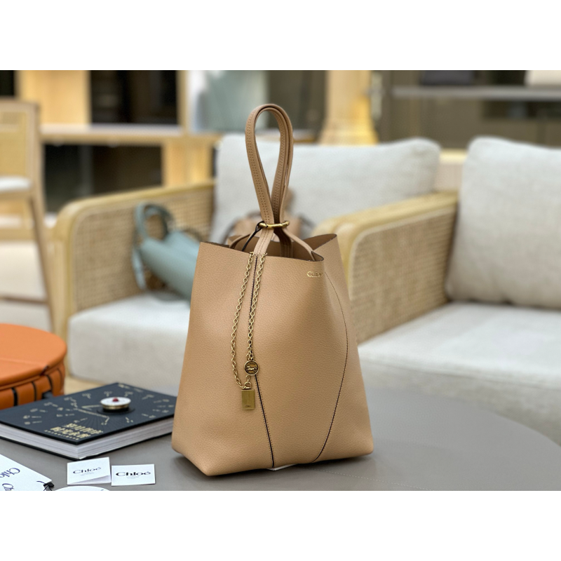 Chloe Medium Spin Tote-Milk brown