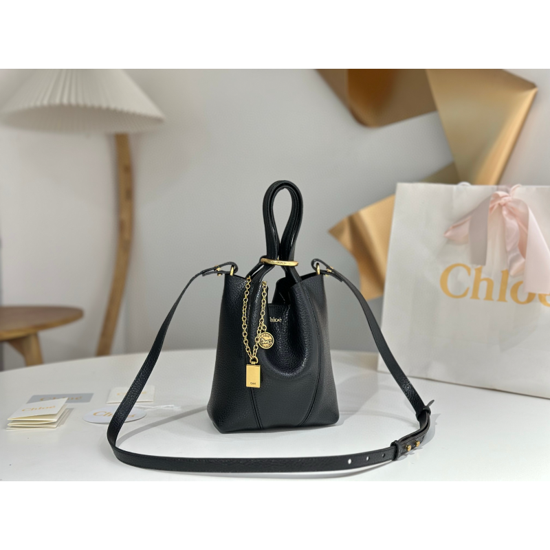 Chloe Small Spin Tote-Black