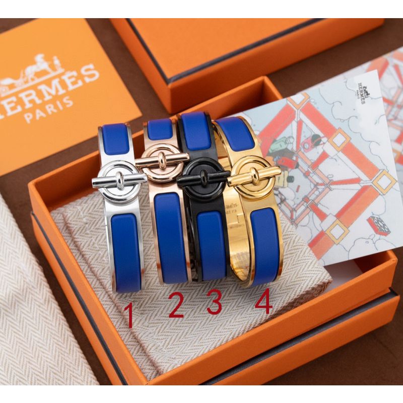 Hermes Clic Genan Bangle-Blue electric