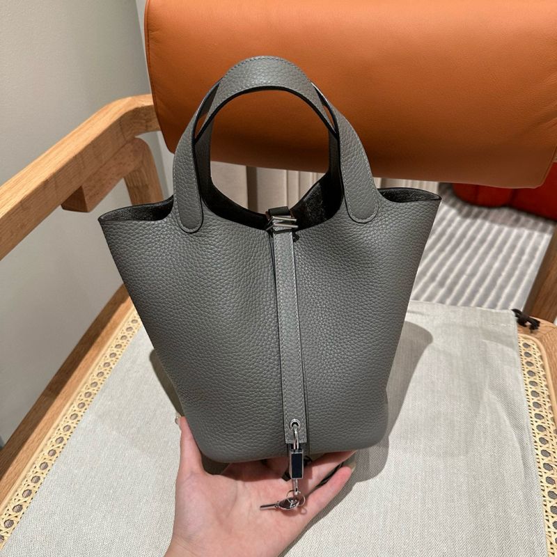 Hermes Picotin Lock Bag 18/22-Gris Meyer