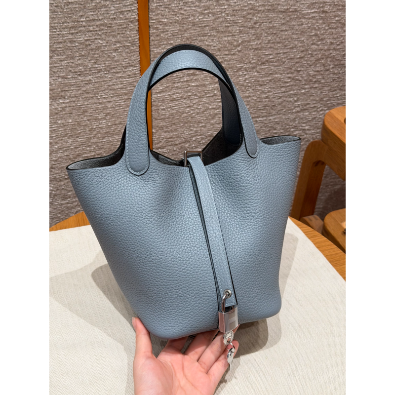 Hermes Picotin Lock Bag 18/22-Blue Lin