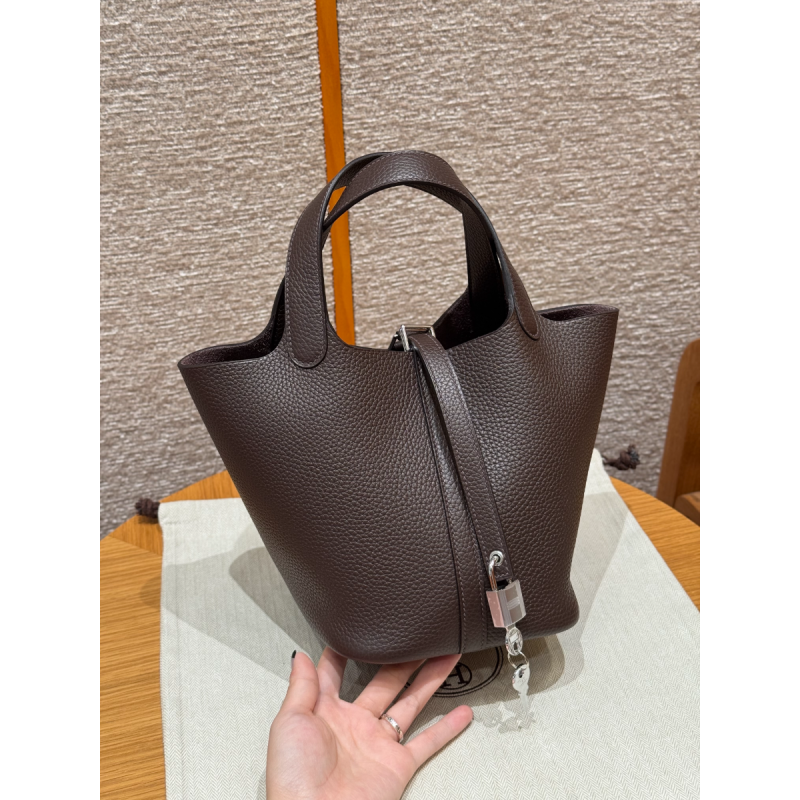 Hermes Picotin Lock Bag 18/22-Chocolate
