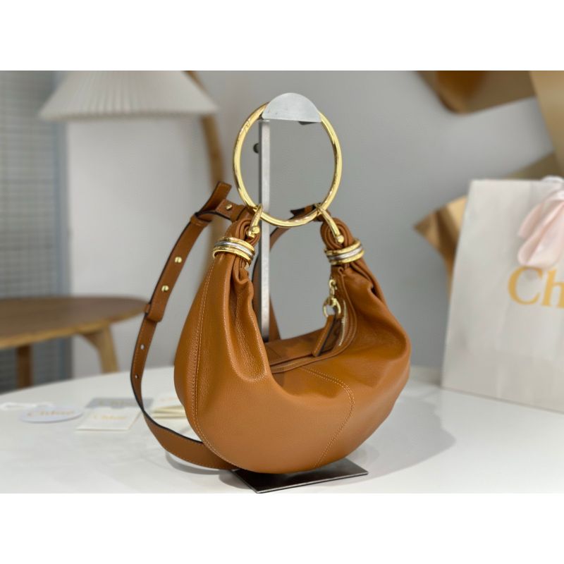 Chloe Small Bracelet Hobo Bag-Brown
